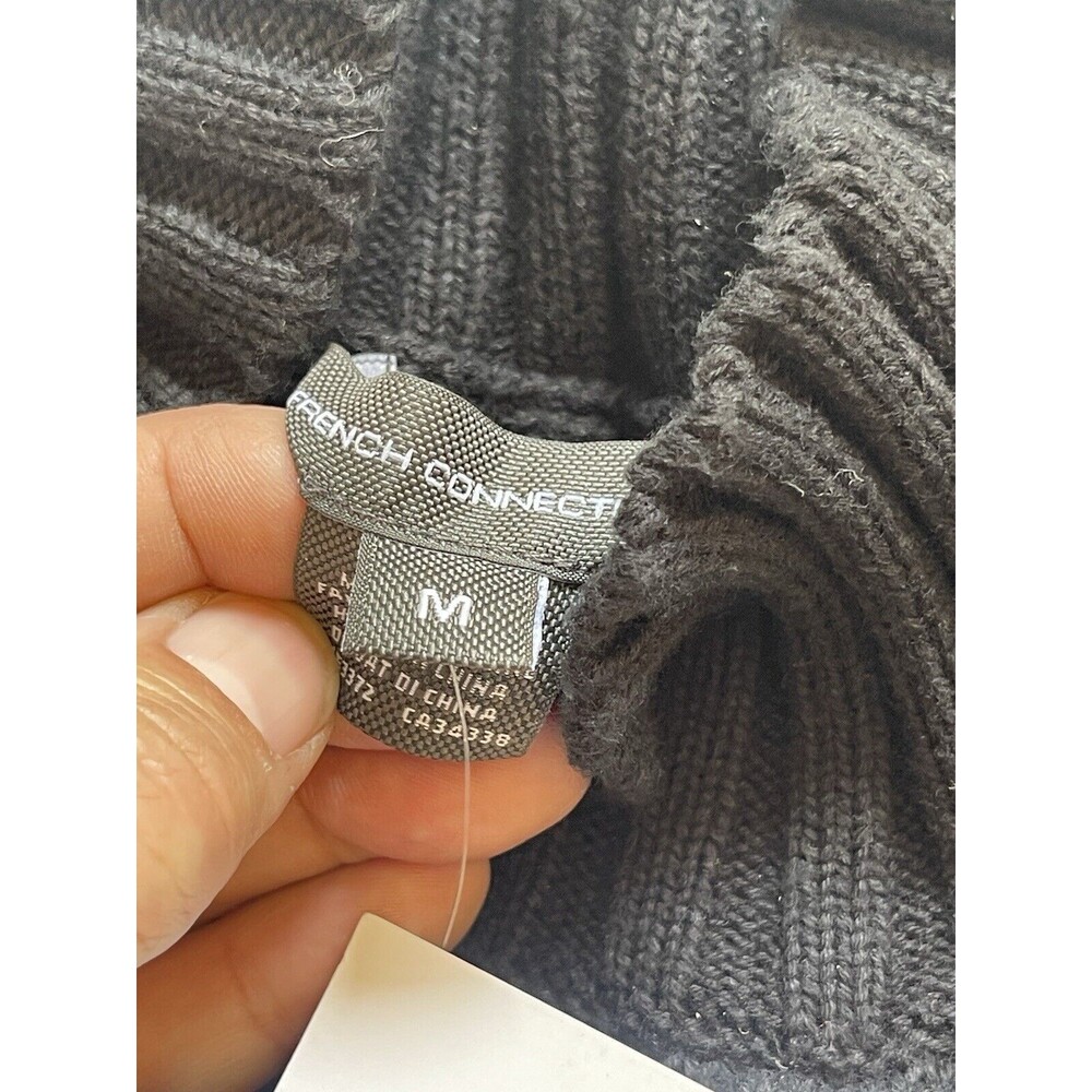 French Connection Mozart Popcorn Sweater In Black Sz Med New - Picture 7 of 8